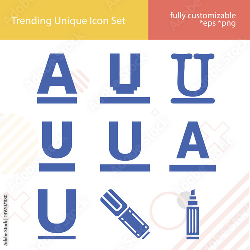 Simple set of subjected related filled icons.