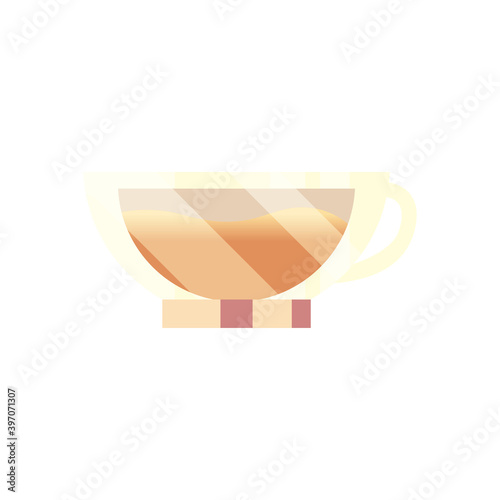 coffee in porcelain cup vector design