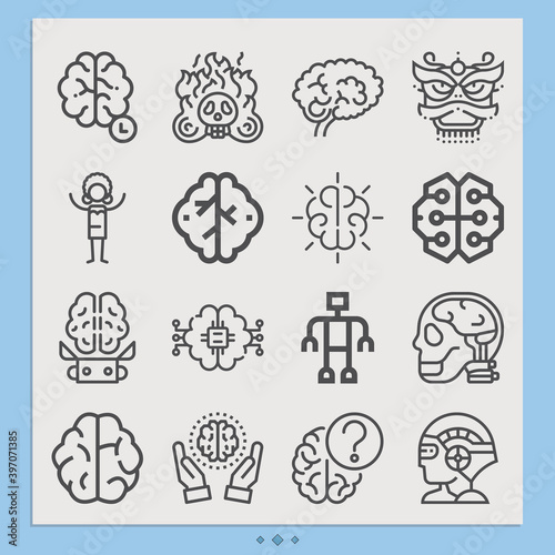 Simple set of psyche related lineal icons.