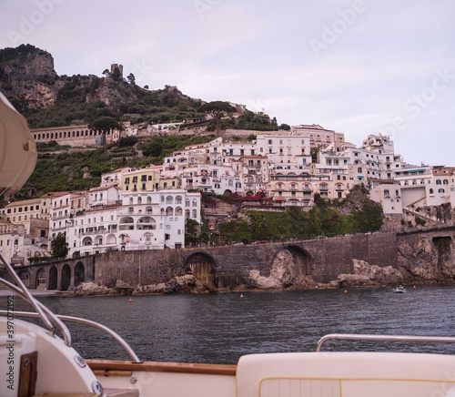 Amalfi coast in a boat