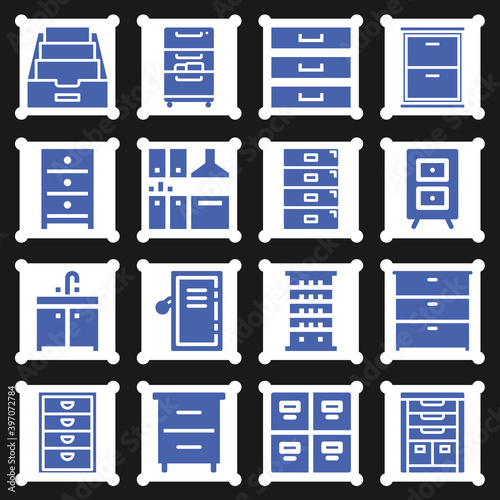 16 pack of planning board  filled web icons set