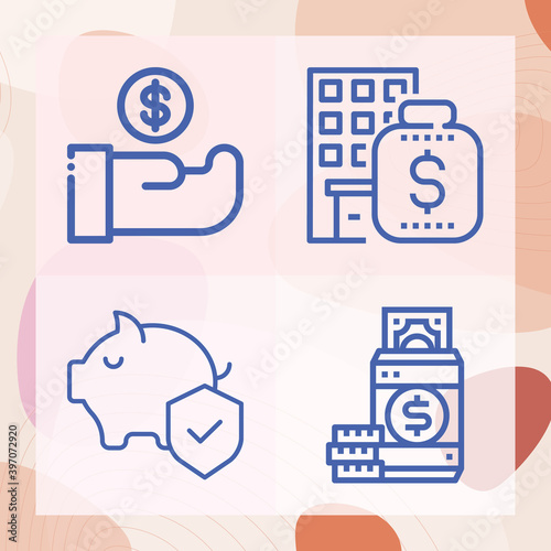 Simple set of nest egg related lineal icons