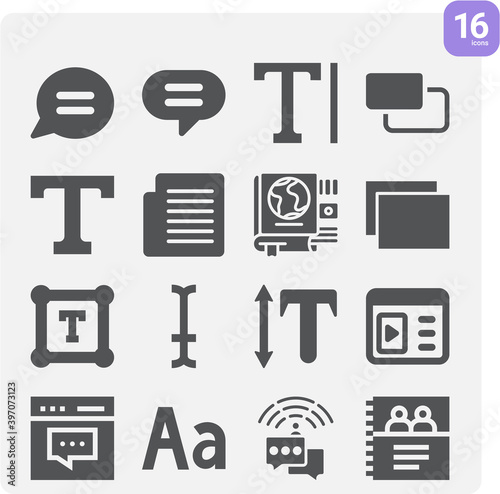 Simple set of lyric related filled icons.