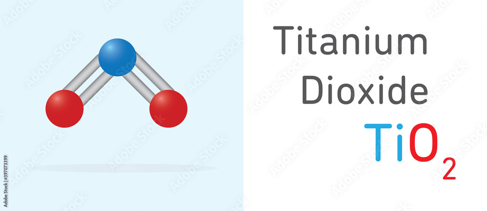 Stockvektorbilden Titanium Dioxide (TiO2) gas molecule.Stick model