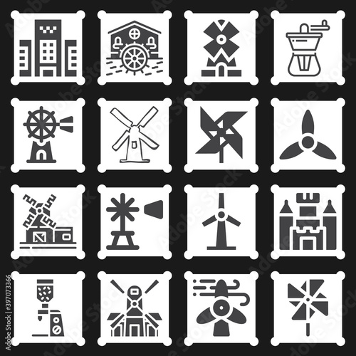 16 pack of about  filled web icons set