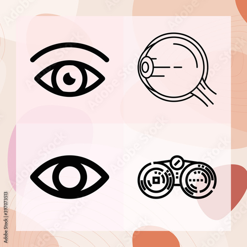 Simple set of visual system related lineal icons