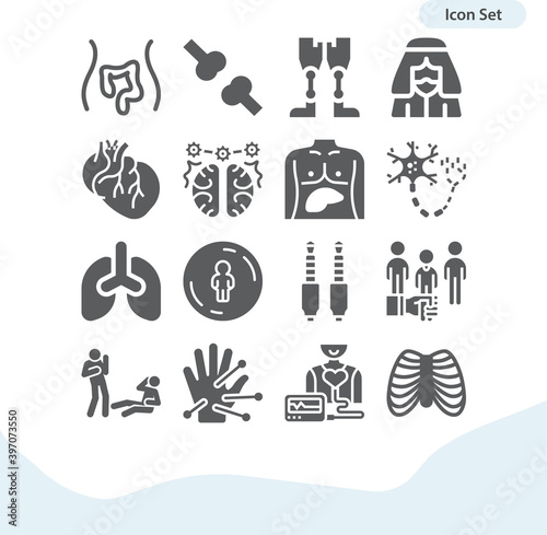 Simple set of english related filled icons.