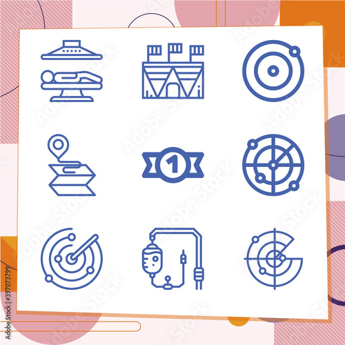 Simple set of 9 icons related to efficacy