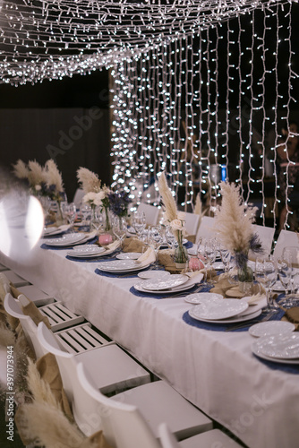 table set for a wedding reception