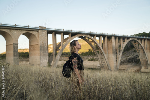person on the bridge