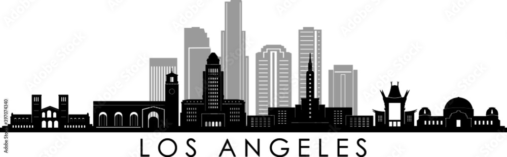 LOS ANGELES California SKYLINE City Silhouette
