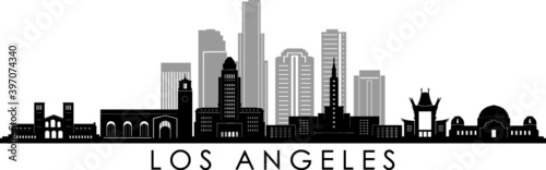 Obraz na płótnie LOS ANGELES California SKYLINE City Silhouette w salonie
