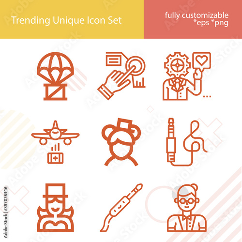 Simple set of helper related lineal icons.