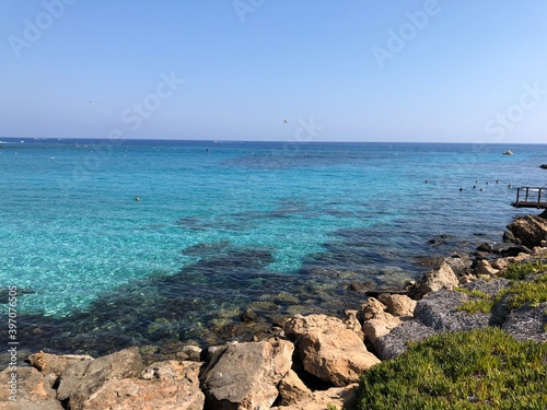 the beach of Fig tree bay. Cyprus  Protaras. summer holiday. Mediterranean sea