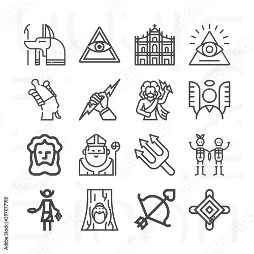 16 pack of immortal  lineal web icons set