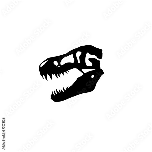 silhouette of a Tyrannosaurus skull. vector illustration