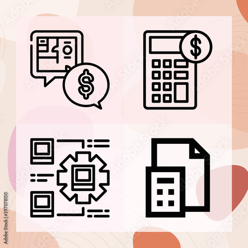 Simple set of compute related lineal icons