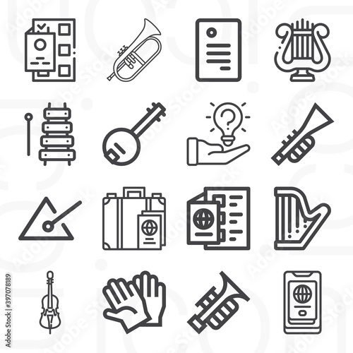16 pack of legal document  lineal web icons set