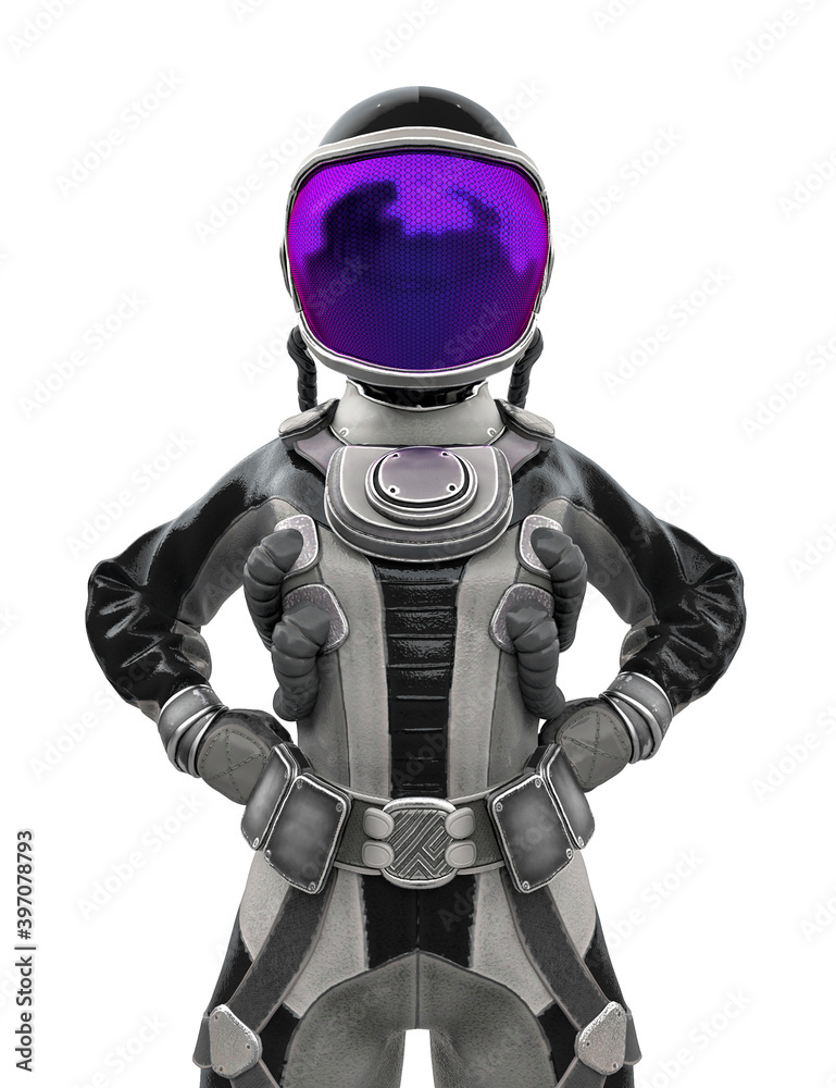 astronaut girl is doing a power pose astronaut girl is doing a power pose