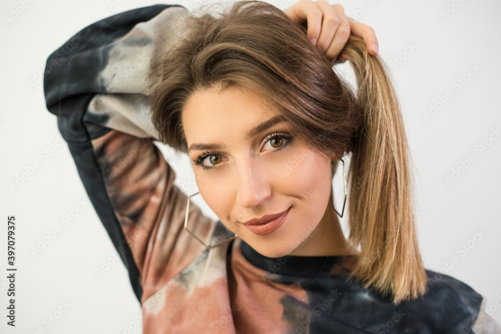 Fototapeta premium Studio portrait of a beautiful girl