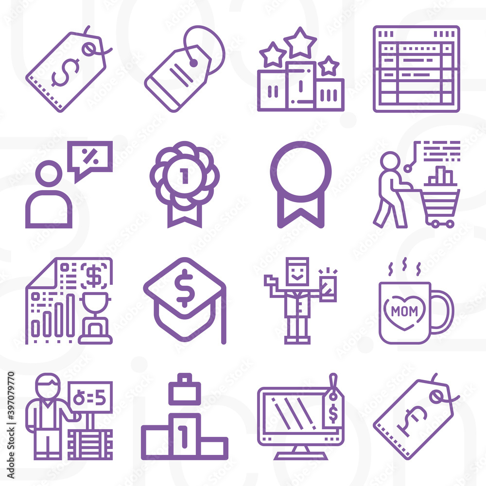 16 pack of seller lineal web icons set 16 pack of seller lineal web icons set