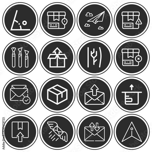 16 pack of vein lineal web icons set