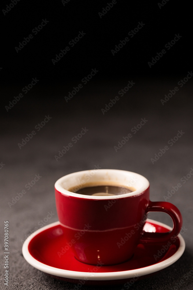 expresso coffee in a red cup