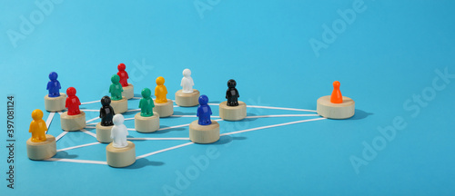 Foto the concept of connections in an abstract community