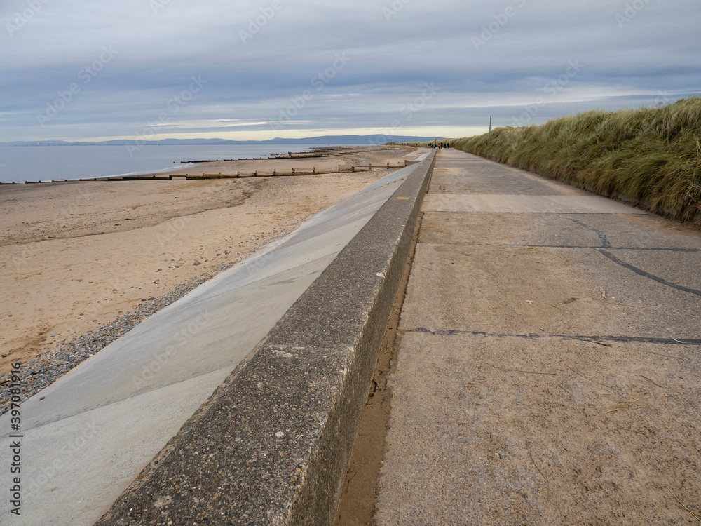 Rossall Beach and Watch Tower at Fleetwood, Lancashire
