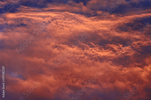 Canvas Print dramatic sunset clouds in the sky