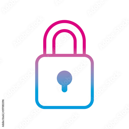 padlock gradient style icon vector design