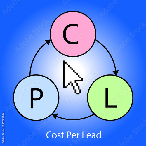 cost per lead or CPL graph, vector illustration 