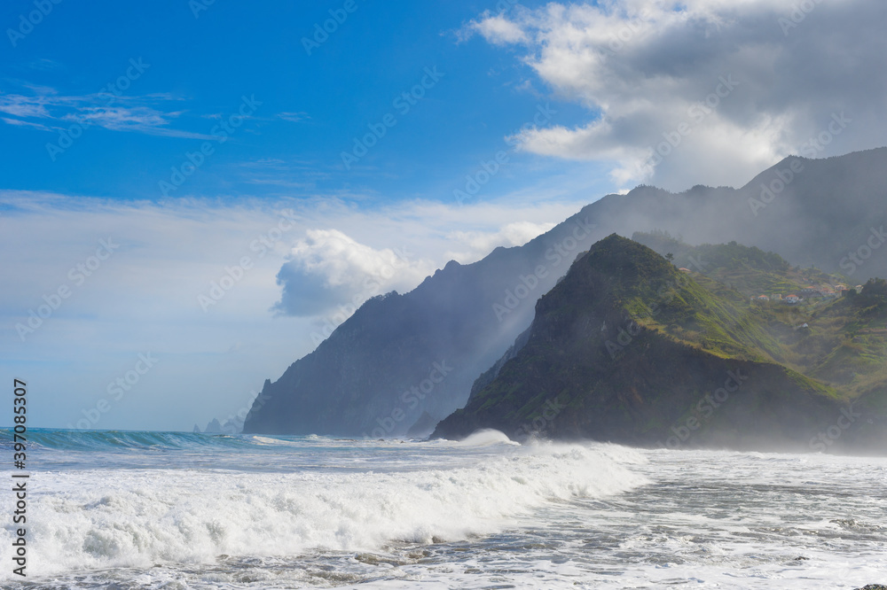 Madeira  landscape ocean mountain cliff