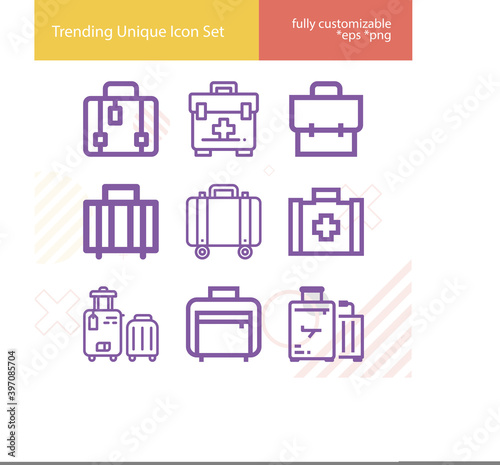 Simple set of starting point related lineal icons.