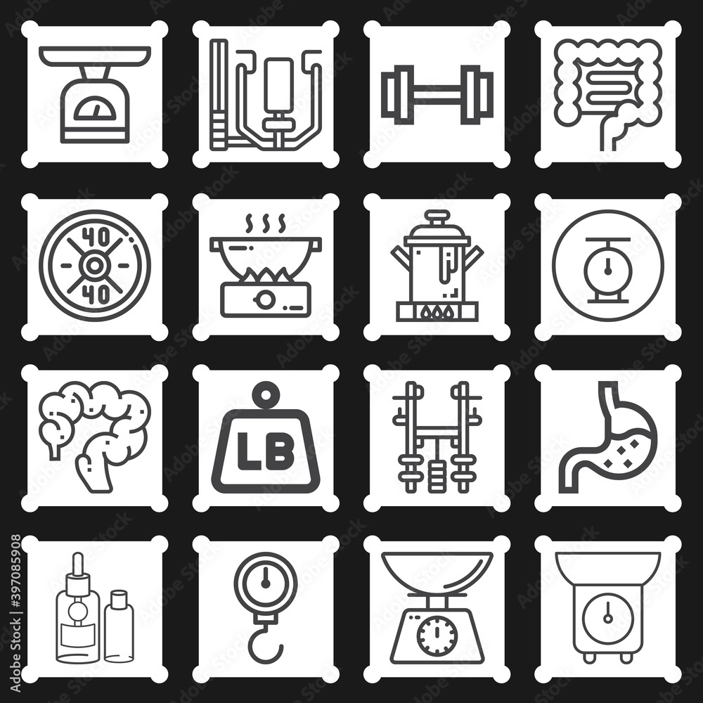 16 pack of belly lineal web icons set 16 pack of belly lineal web icons set