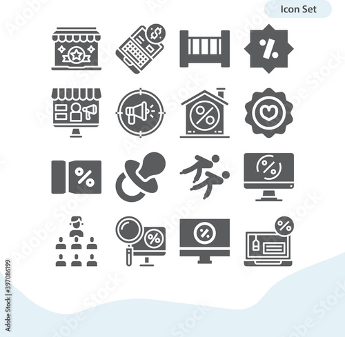 Simple set of founders related filled icons.