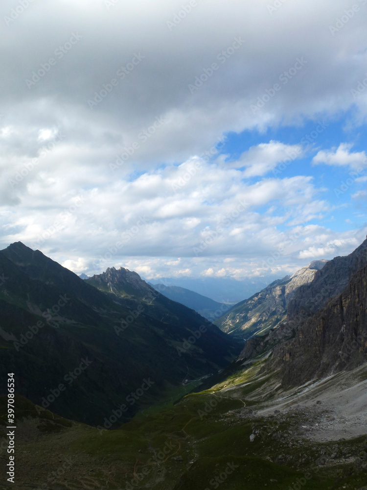 Stubai high-altitude hiking trail, lap 8 in Tyrol, Austria Stubai high-altitude hiking trail, lap 8 in Tyrol, Austria
