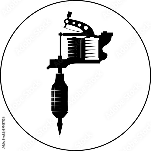 Tattoo Gun Machine Vector icon eps 10 ink