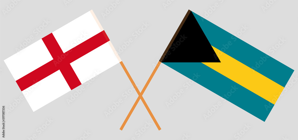 Crossed flags of England and Bahamas