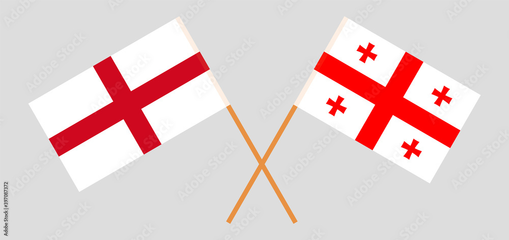 Crossed flags of England and Georgia