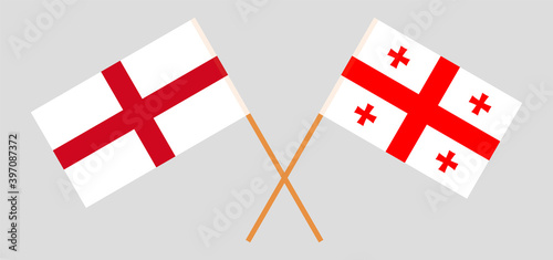 Crossed flags of England and Georgia