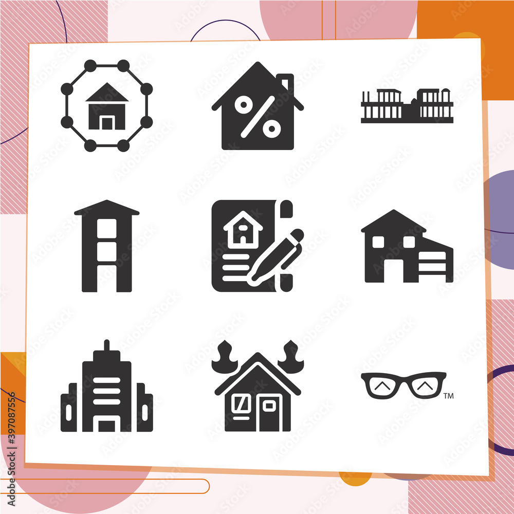 Simple set of 9 icons related to madrid Simple set of 9 icons related to madrid