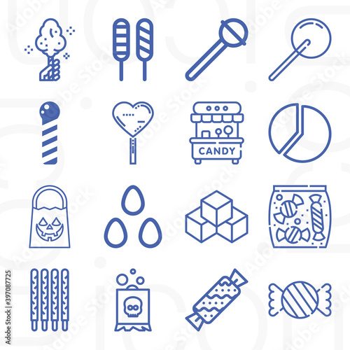 16 pack of sugar  lineal web icons set
