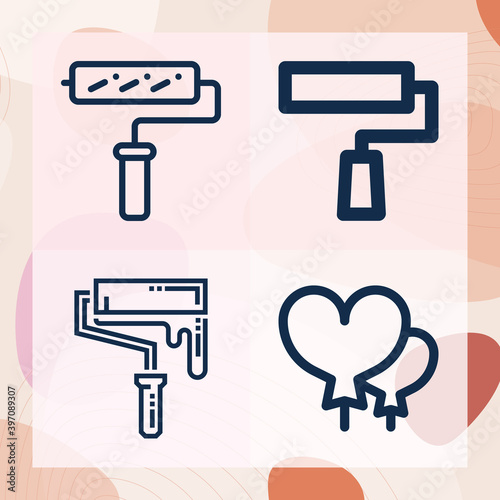 Simple set of excitement related lineal icons
