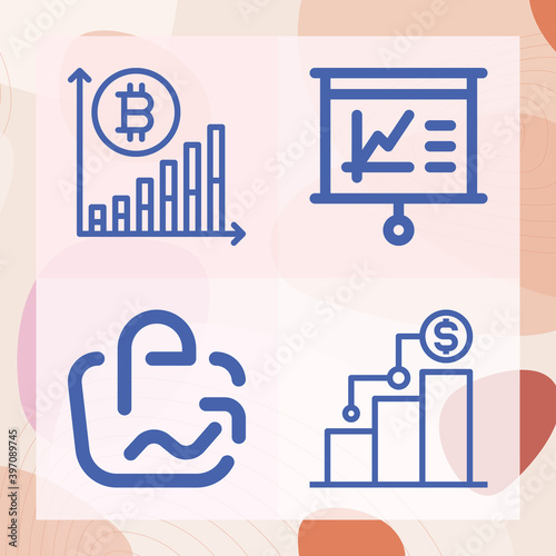 Simple set of beginning related lineal icons