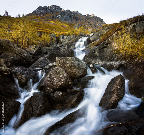 waterfall in the mountains