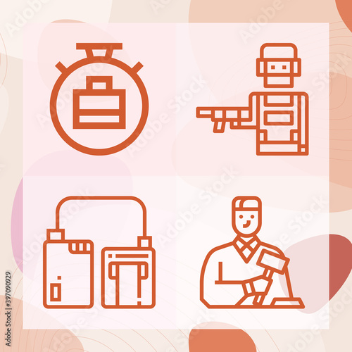 Simple set of professionals related lineal icons