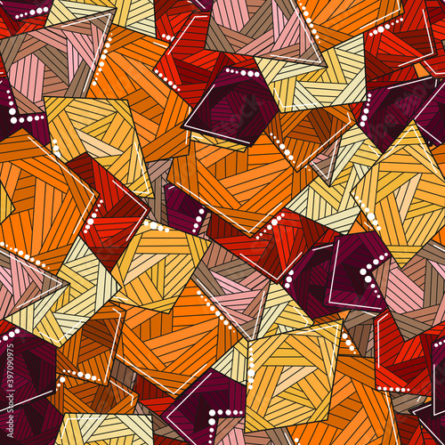 seamless abstract vector pattern with acute striped shapes