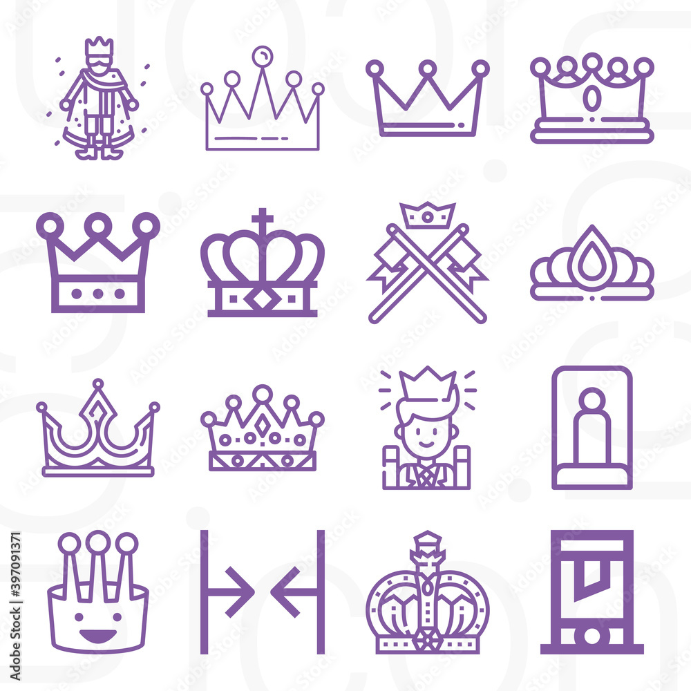16 pack of kings lineal web icons set 16 pack of kings lineal web icons set