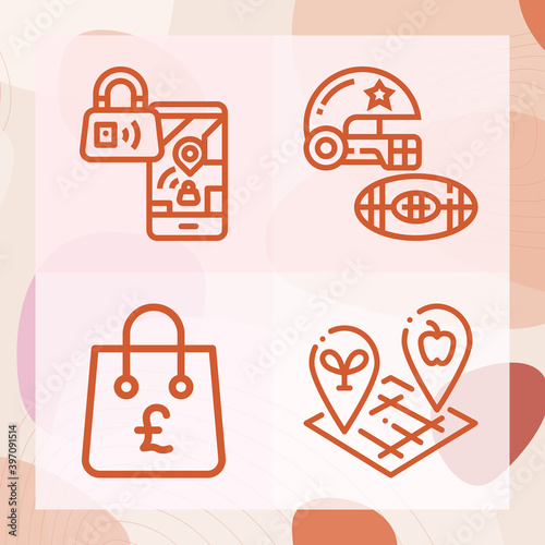 Simple set of localization related lineal icons